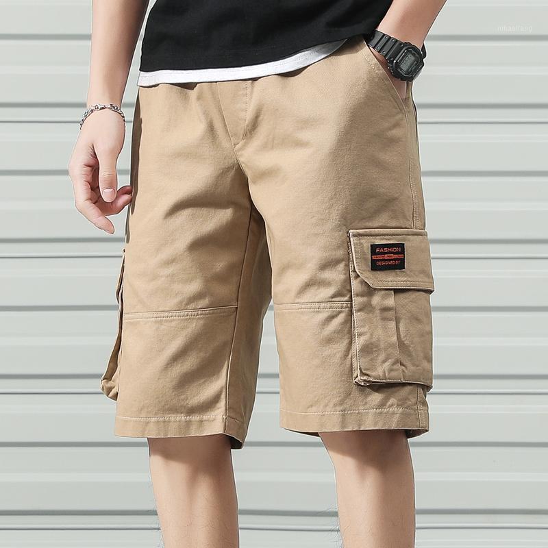 

Men's Shorts Anbican Fashion 2021 Summer Cargo Men Cotton Casual Male Loose Short Pants1, Red