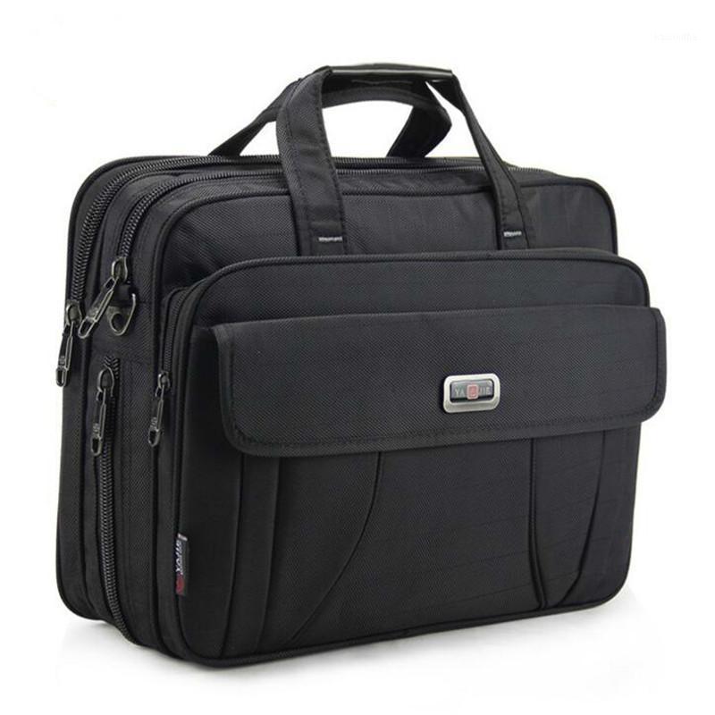 

New Top Quality Classic Business Briefcase Men Shoulder Bags 15 Inch Laptop Bag Waterproof Durable Travel Large Handbags Maleta1, Black