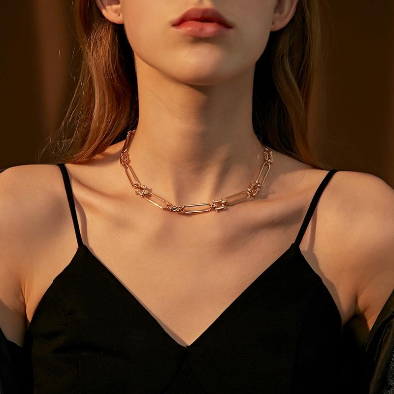 

Classic Silvery/Gold color Chain Necklace for Men Women Chain Jewelry Drop Shipping