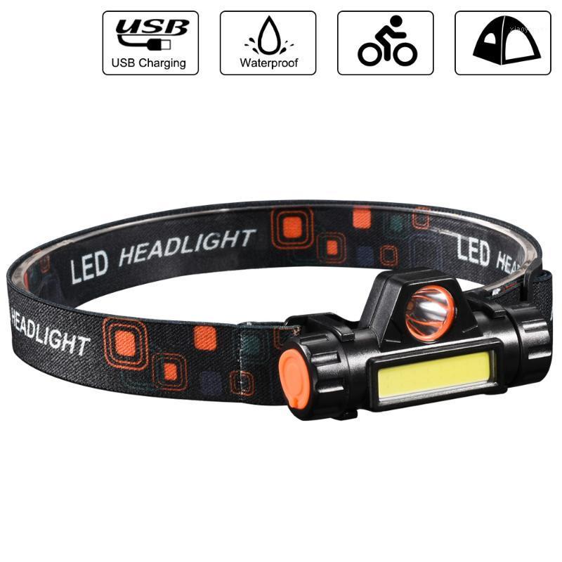 

Coba cob headlamp headlight led usb rechargeable battery built in magnetic 2 mode portable mini torch powerful outdoor1