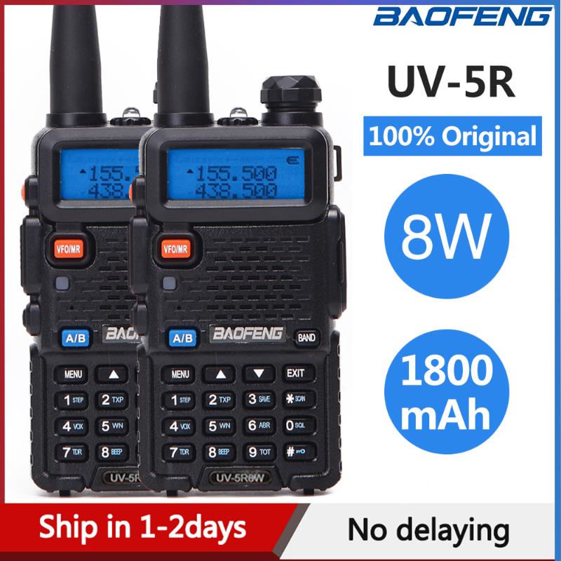 

2PCS Baofeng UV-5R Walkie Talkie UV5R CB Radio Station 8W 10KM VHF UHF Dual Band UV 5R Two Way Radio for Hunting Ham Radios