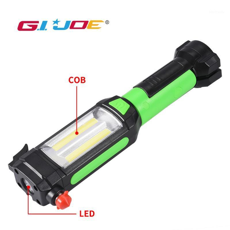 

GIJOE cob portable light safety hammer led work light built-in battery usb rechargeable hook magnetic clip torch waterproof1