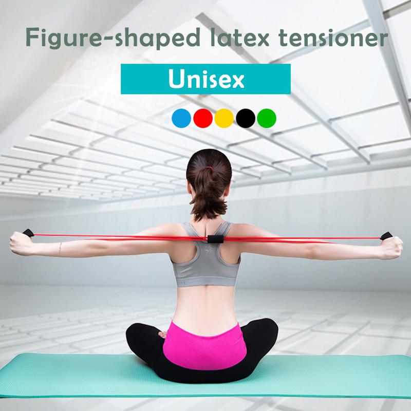 

Yoga Resistance Exercise Bands Gym Fitness Equipment Pull Rope 8 Word Chest Expander Elastic Muscle Training Tubing Tension Rope