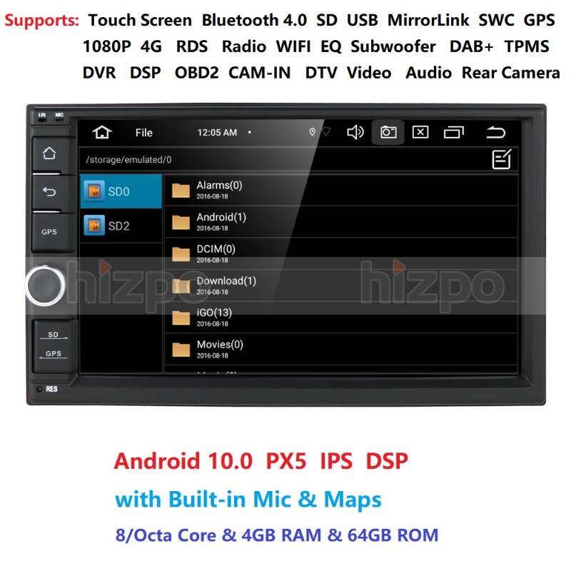 

4G 64G ROM Octa Core Android 10 Auto Radio Quad Core 7Inch 2DIN Car NO DVD player GPS Stereo Audio Head unit DAB DVR OBD BT car dvd