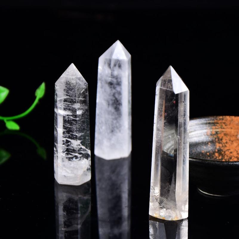 

Natural Crystal Clear Quartz Transparency Quartz Point Healing Stone Hexagonal Prisms 50-80mm Obelisk Wand Stone Home D qylSNq, Black