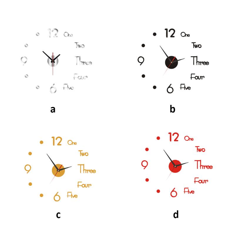 

Electric Wall Clock Home Living Room Bedroom Decorative DIY Acrylic Battery Powered Wall Mounted Clock, Silver