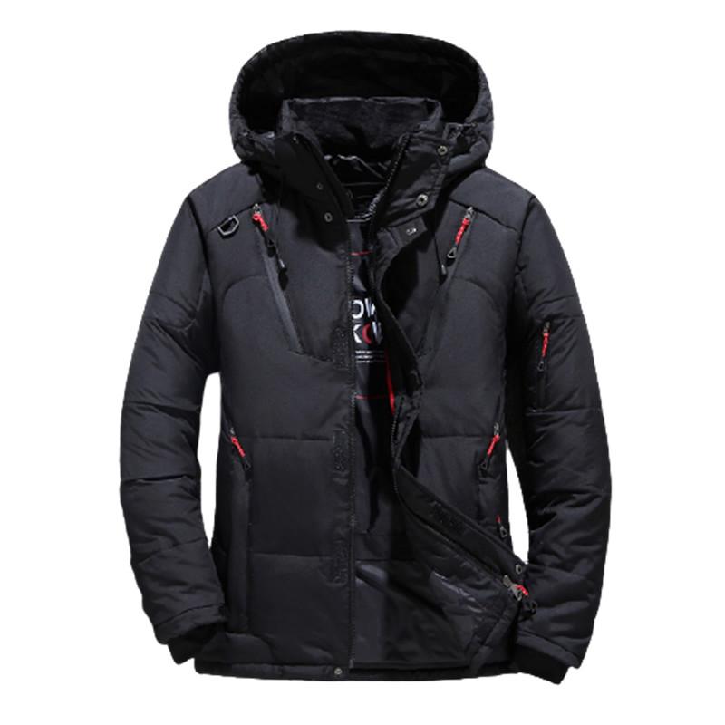 

Men's White Duck Down Jacket Warm Hooded Thick Winter Jacket Coat Men Thermal Casual Overcoat Duck Down Parka Coats Clothing, Orange