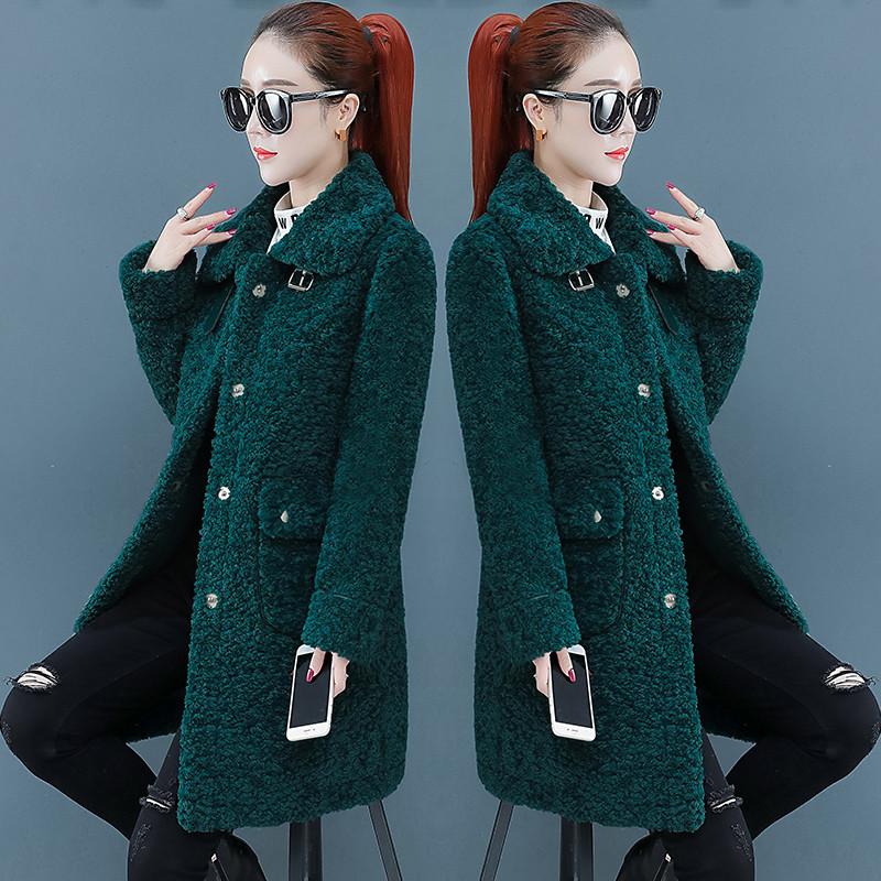 

2020 Women' Winter Jacket New Female Lamb Wool Coat Female Mid-length Thicken Overcoat Loose Plus size women' Clothing A366, Red