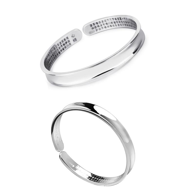 

Simple And Generous Opening Hglossy Bracelet Ethnic Style Buddhist Prayer Retro Religious Jewelry