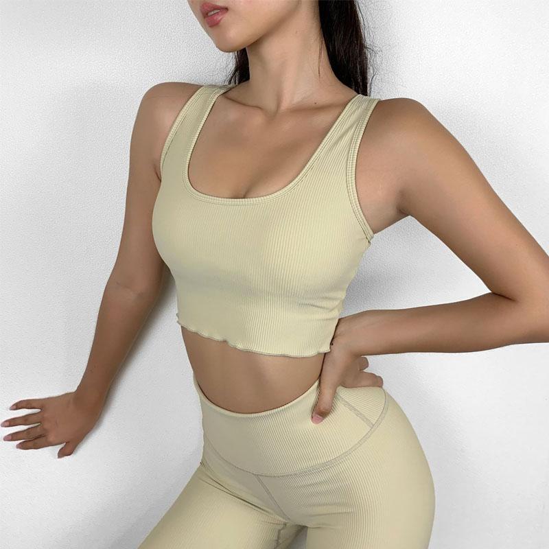 

Women Yoga Sets Sports Ribbed Seamless Sets 2 Piece Set Women Sport Suit Sportswear Gym Clothes Sexy Bra& Yoga Pants1, Green