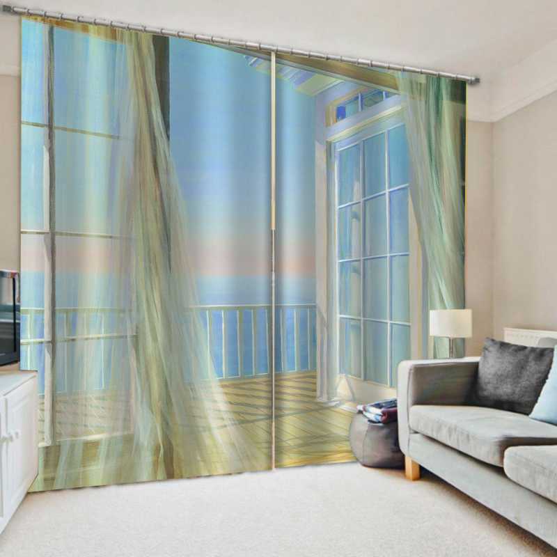 

Luxury Blackout 3D Window Curtains For Living Room Bedroom balcony thickened windshield blackout curtains, As pic