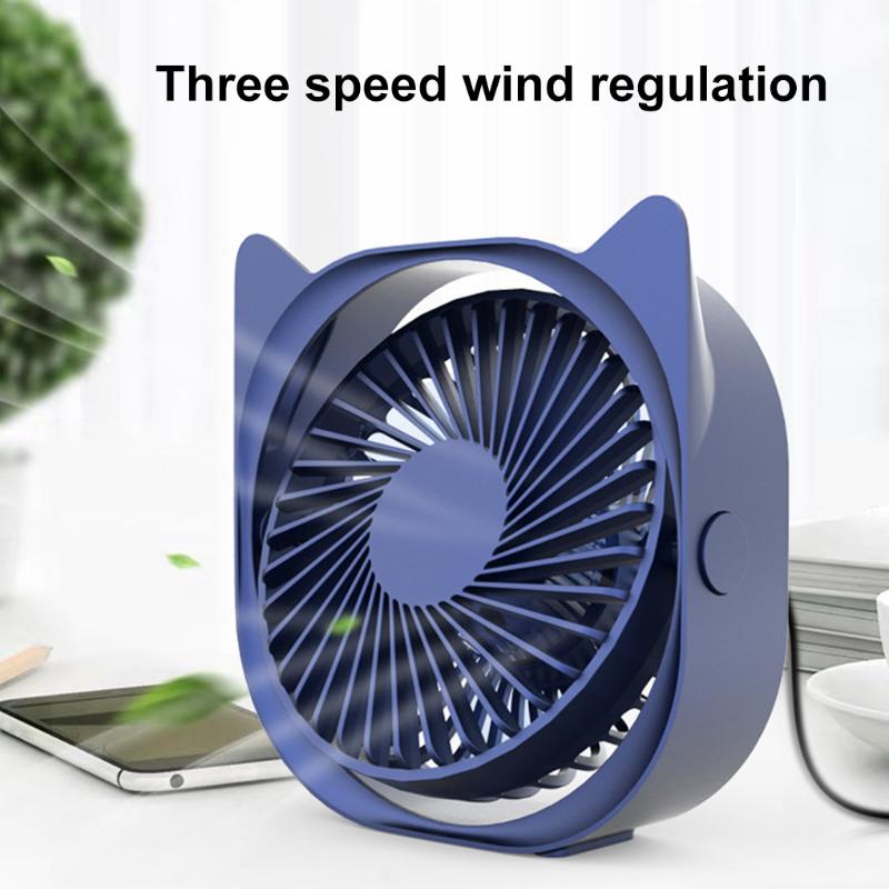 

USB Mini Desktop Fan 360 Degrees Angle Adjustable Portable Electric Fan 3 Wind Speed Adjustable Mini Summer Cooling Tools