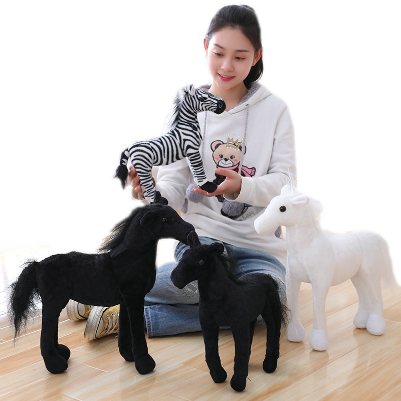 

horse plush toy African Zebra plush lifelike Stuffed simulation animal doll children's toy birthday gift forboy Photography prop LJ201126, 30cm zebra