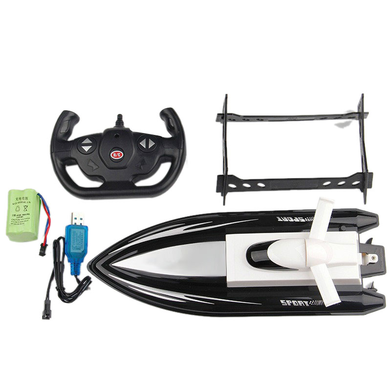 

Remote Control Speedboat 20km / H 2.4g Super High Speed Boat Remote Control Speedboat Electric Remote Control Toy Summer Water T, Black