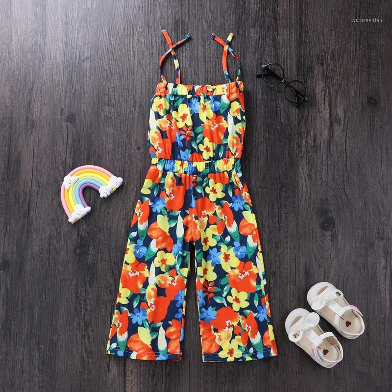 

2020 New Fashion Toddler Kids Baby Girl Rompers Sleeveless Flower Print Strap Romper Jumper Trousers Summer Clothes Girls Pants1, Xh20037-caise