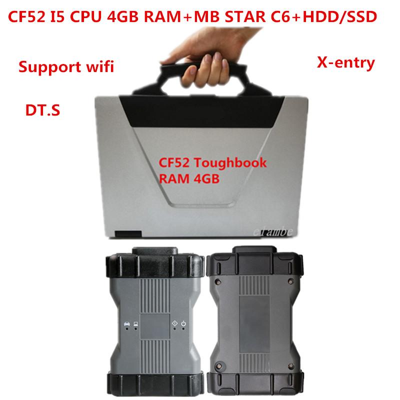 

Hot CF52 4GB Laptop MB Star C6 MB Diagnosis VCI SD Connect C6 OEM DOIP Xen-try with V2020.09 Software HDD or SSD support WiFi