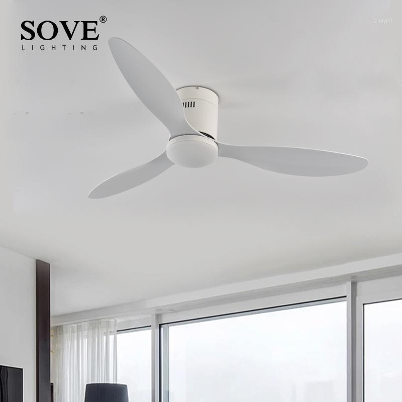 

SOVE Low Floor Modern Led Ceiling Fan With Lights Simple Without Light DC Remote Control Home Fan Ventilador De Techo 220V 110V1