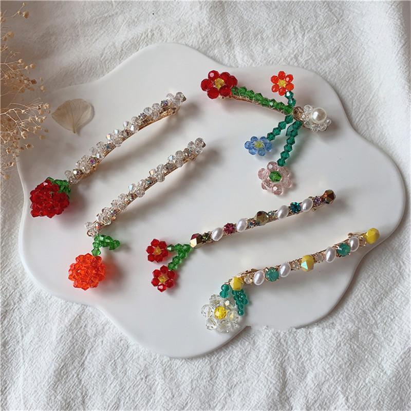 

Hair Clips & Barrettes AOMU Crystal Orange Strawberry Fruit Clip Sweet Barrette Headdress For Girl Bobby Pin Student Duckbill Accessories, Golden;silver