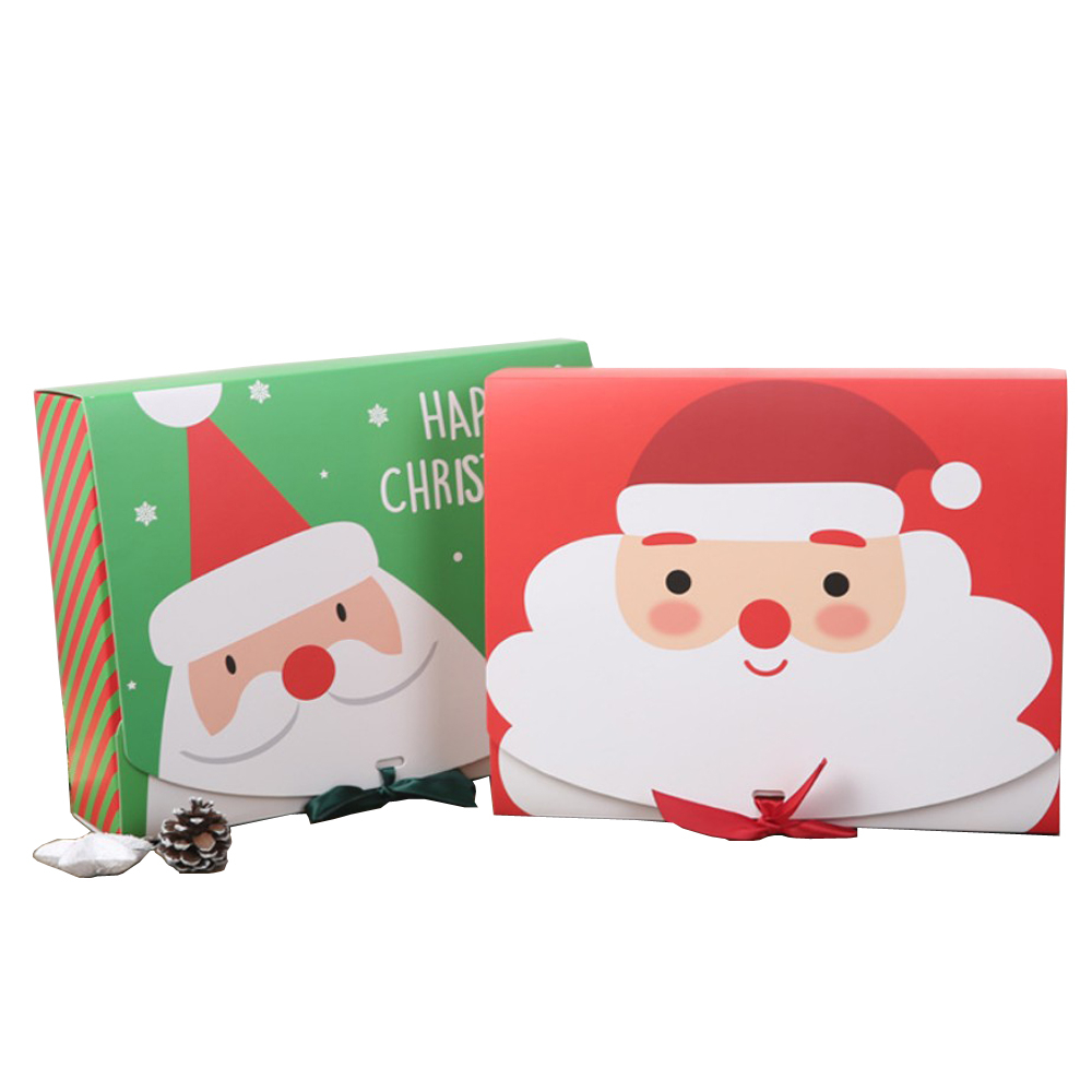 

Christmas Eve Big Gift Box Santa Claus Fairy Design Kraft Papercard Present Party Favor Activity Box Red Green Gifts Package Boxes