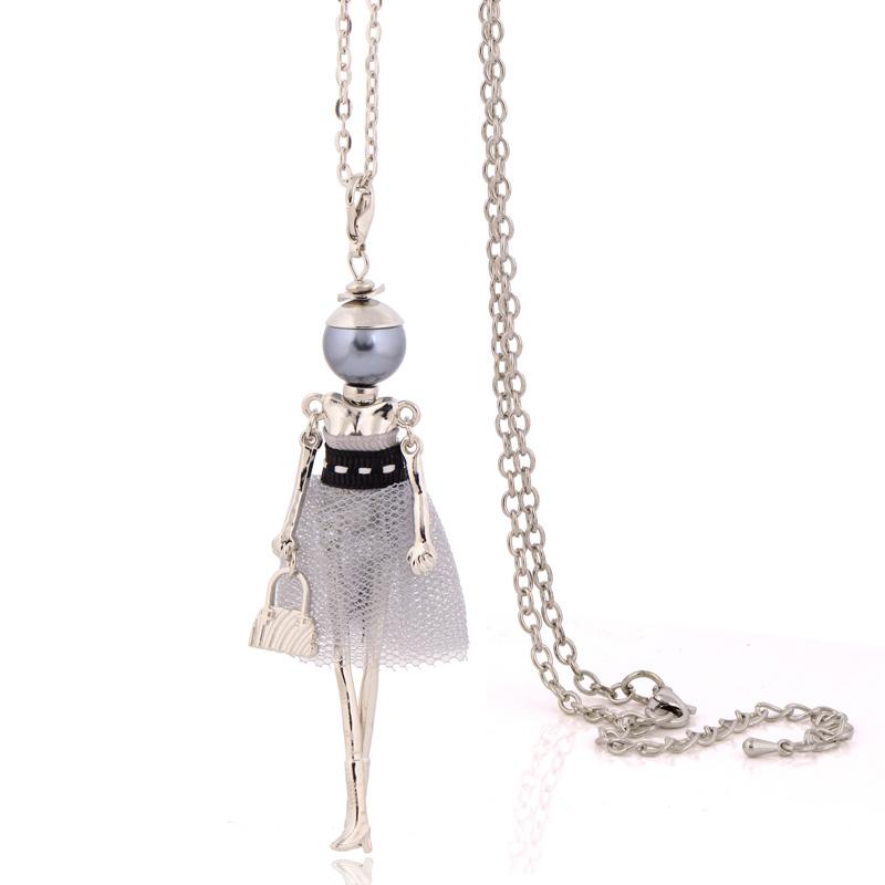 

doll long necklaces & pendants for girls new design fashion jewelry chain drop pendant necklaces big choker christmas gifts hot