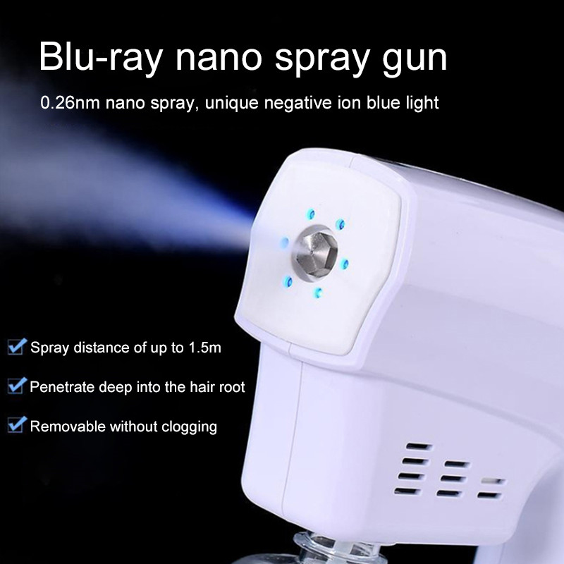 

DHL Shipping Handheld Wireless Charged Electric Nano Hand Sanitizer Spray Gun 250ml Blue Light Nano Nebulizer Sanitizer Spray Machine