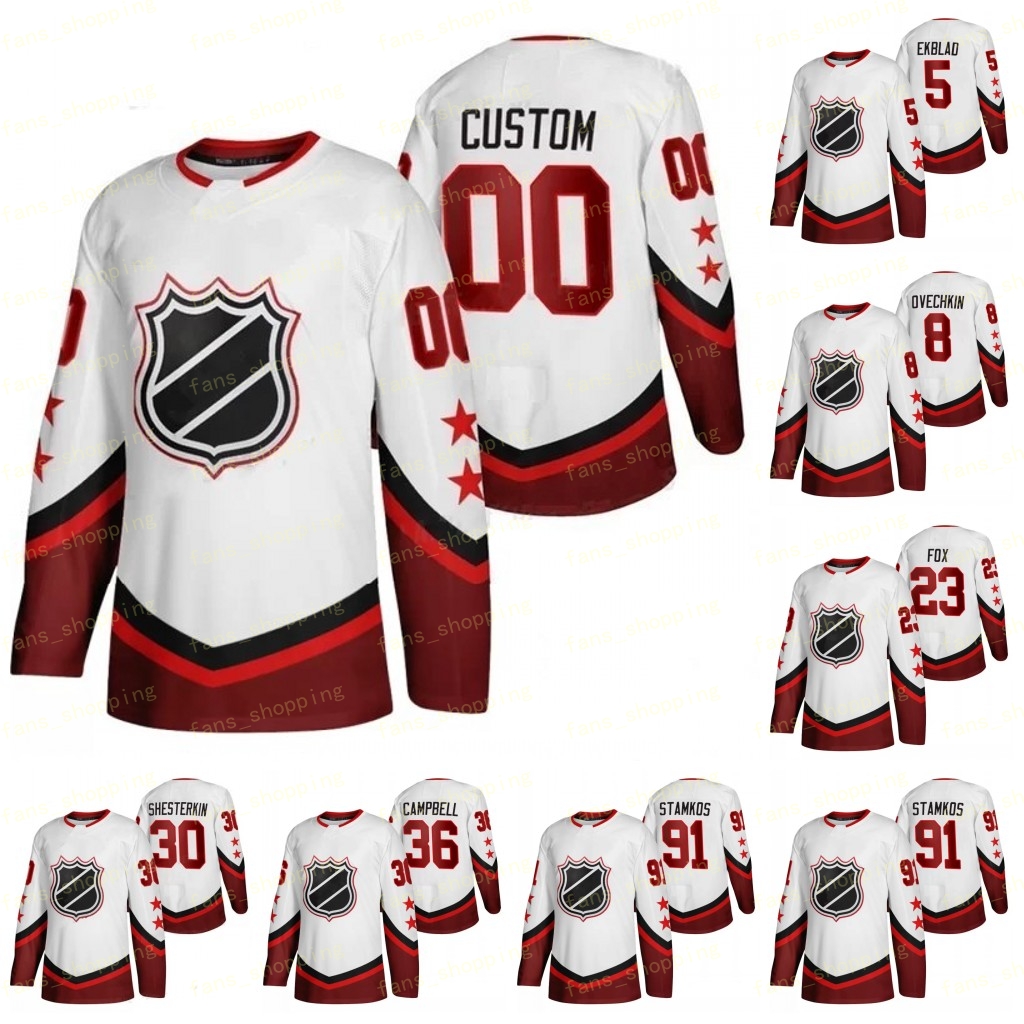 

Alex Ovechkin 2022 All Star Hockey Jersey Eastern Steven Stamkos Aaron Ekblad Adam Fox Igor Shesterkin Jack Campbell Custom Men Women Youth Jerseys, As