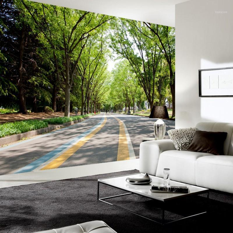 

Dropship Photo Wallpaper Custom Natural Park Boulevard Aesthetic Mural TV Backdrop Wall Living Room Restaurant Wallpaper1, As pic