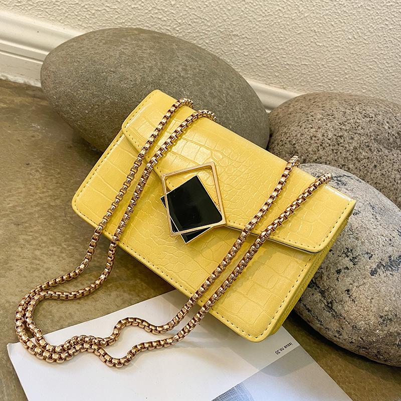 

2021 New Shoulder Bags Chains Messenger Bag Leisure Personality Square Women Bag Crossbody Bolsa Feminina Luxury Armpit Handbags, Black