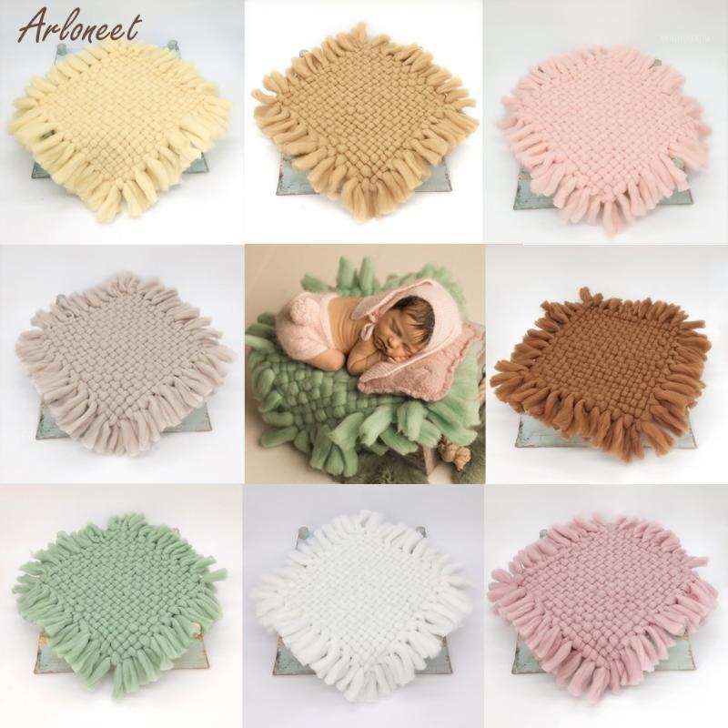 

Baby Blanket Newborn Baby Photography Props Thick Knitting Wool Woven Square Decorative Mat Photography Blanket Swaddle Kids New1, Beige
