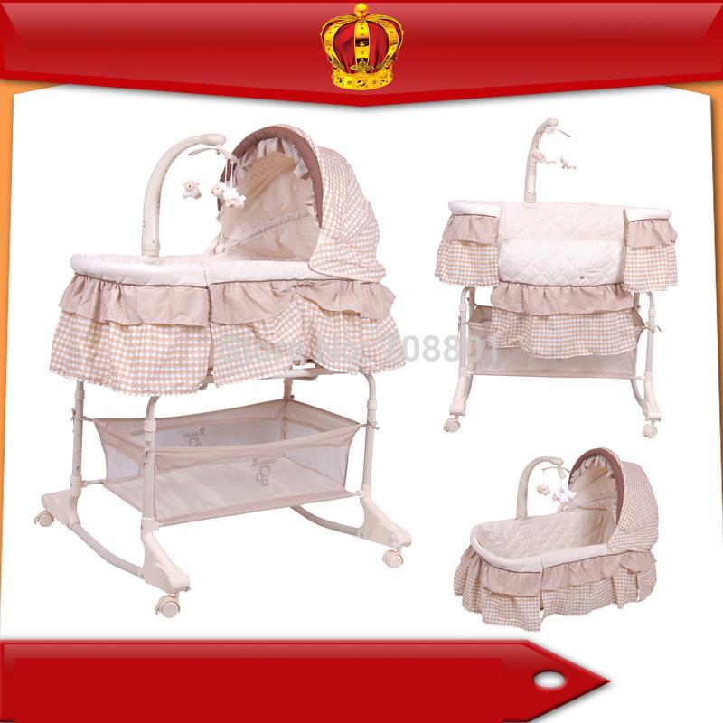 

Crib Bebes 4-in-1 Baby Bassinet PP plastic frame Cradle SGS Was Approved