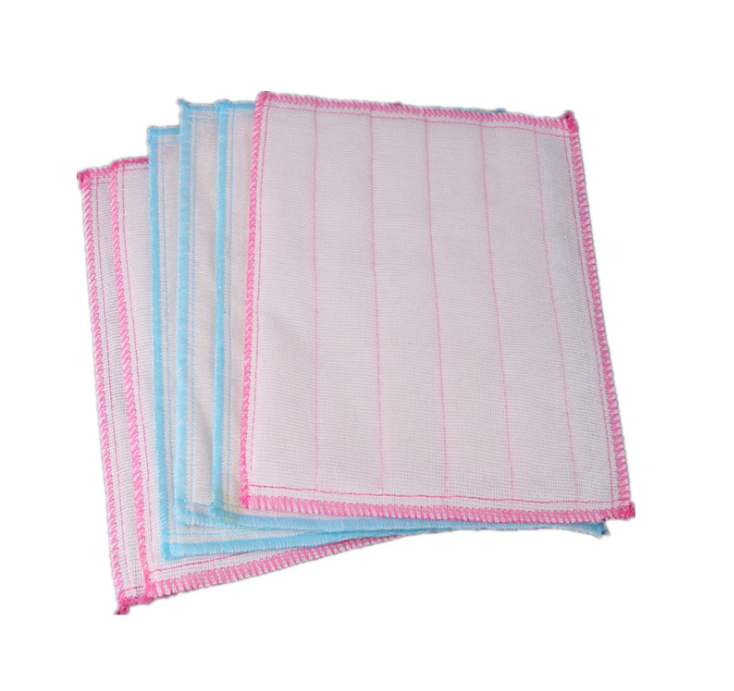 

Wholesale 5 layers of cotton dish cloth non-stick oil absorbent cloth scouring pad dish towel discount promotions Random Color