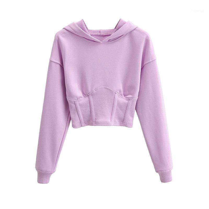 

AYICHEN High Quality New Womens Crop Top Hoodie Sweatshirt Purple Solid Drawstring Long Sleeve Sweatshirt Hoodie Tops Women1, Tz135w