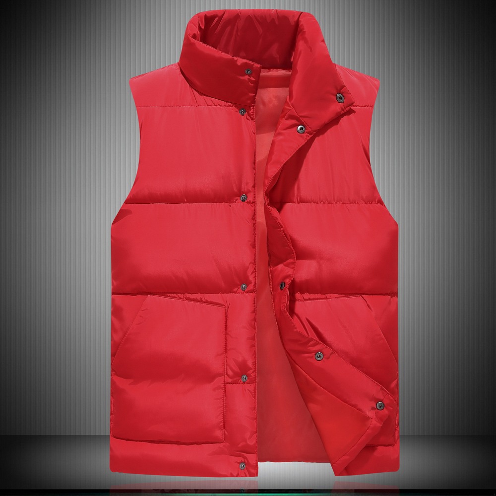 

Januarysnow Men Vest Winter Jackets Fashion Casual Sleeveless Coat Thick Warm Zipper Jacket Outerwear Cotton-Padded Waistcoat, White