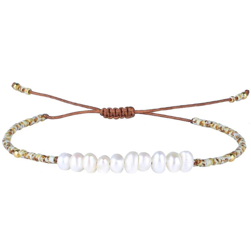 

KELITCH 2020 Slim Natural Pearl Bracelet Miyuki Beads Bracelets Boho Charm Adjustable Female Jewelry New