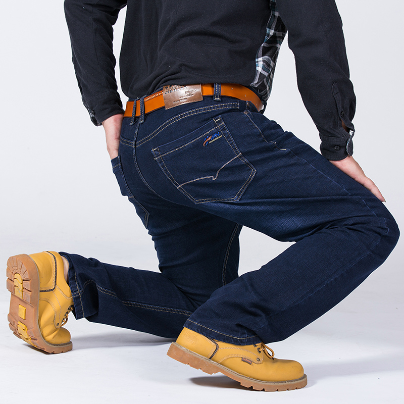 

2021 Men's Brim Pants Size 30-52 Formal Breeches Thin Trousers Stretched Dark Blue Autumn Embroidered ESL7