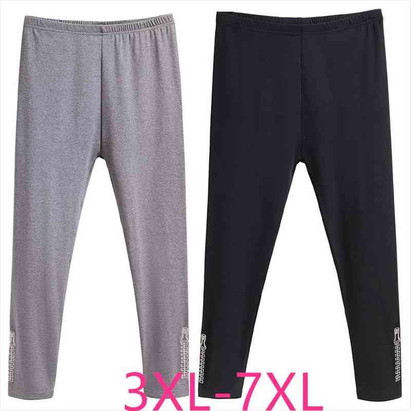 

autumn winter plus size pencil pants for women slim tight casual large waist long trousers gray 3xl 4xl 5xl 6xl, Black;white