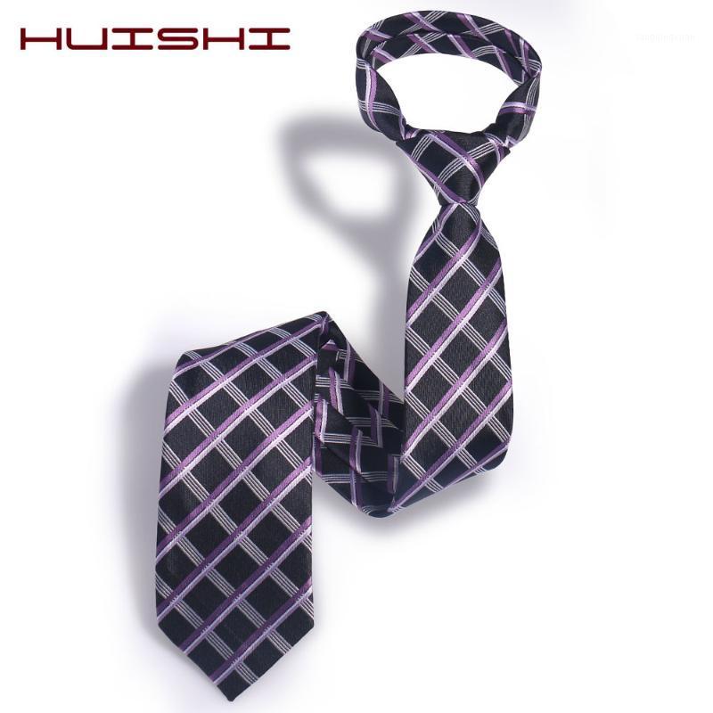 

Bow Ties HUISHI Neck Cravat 8cm For Man 100% Polyester Microfiber Necktie Luxury Striped Plaid Checks Business Neckties Men1