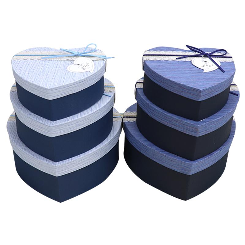 

Valentine's & Wedding Heart Shape Textured Paper Gift Box with Writing Tag & Bowknot Holding Flowers, Chocolates or Other Gifts