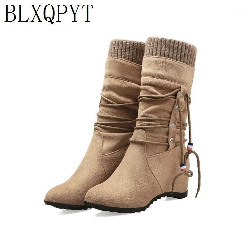 

BLXQPYT Autumn&Winter Warm snow boots women 2020 Type Increased High School Cylinder Girls Boots casual woman Size 33-43 M25281, Red