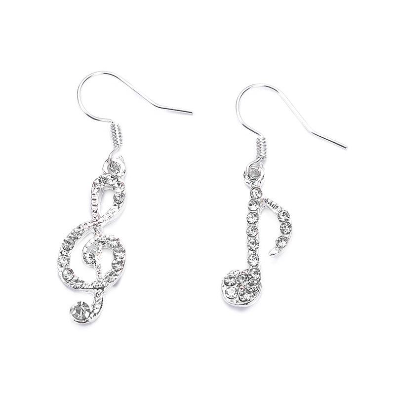 

Japan and South Korea Fashion Explosion Style Personality Temperament Fresh Joker Micro-set Musical Stud Earrings Wholesale