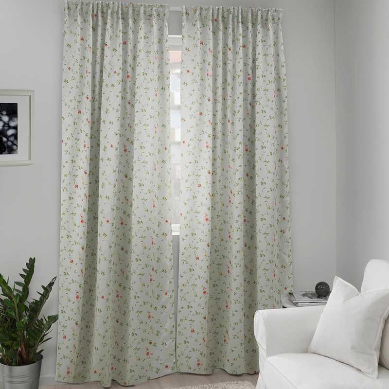

Shading curtain two light beige 1.45x2.5m living room modern print curtain, Green