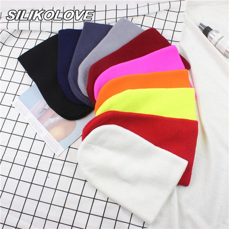 

New 2020 Solid Color Warm Women's Winter Hats for Women Men Cotton knitted hat beanie Wholesale, A8