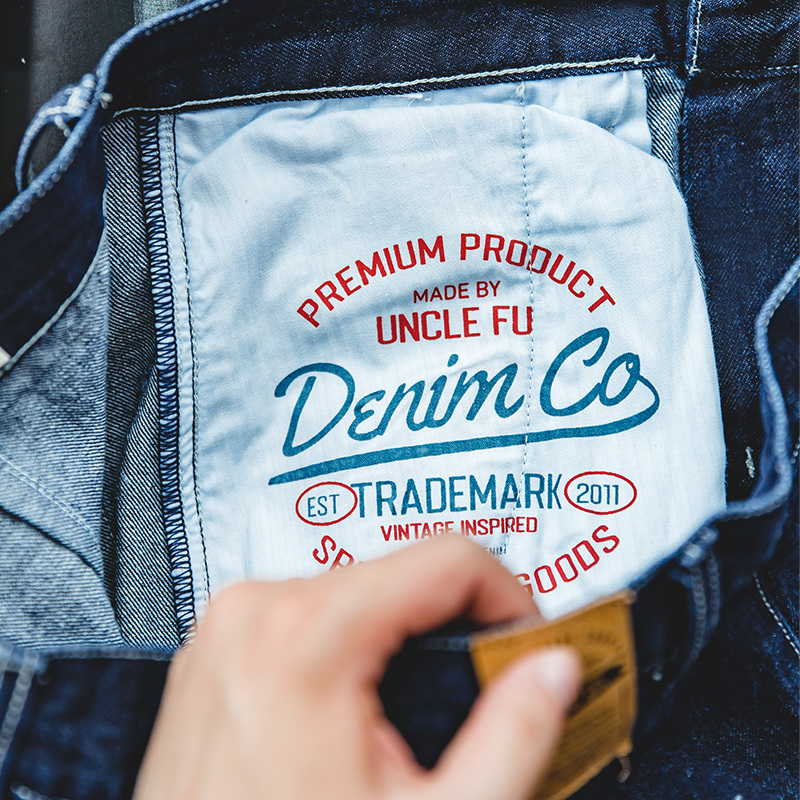 

Rolled Up Loose Dark Blue Male Brem Down Washed Vintage Pants Long Legs Man Trendy Clothes Qdfi, Solid colors.