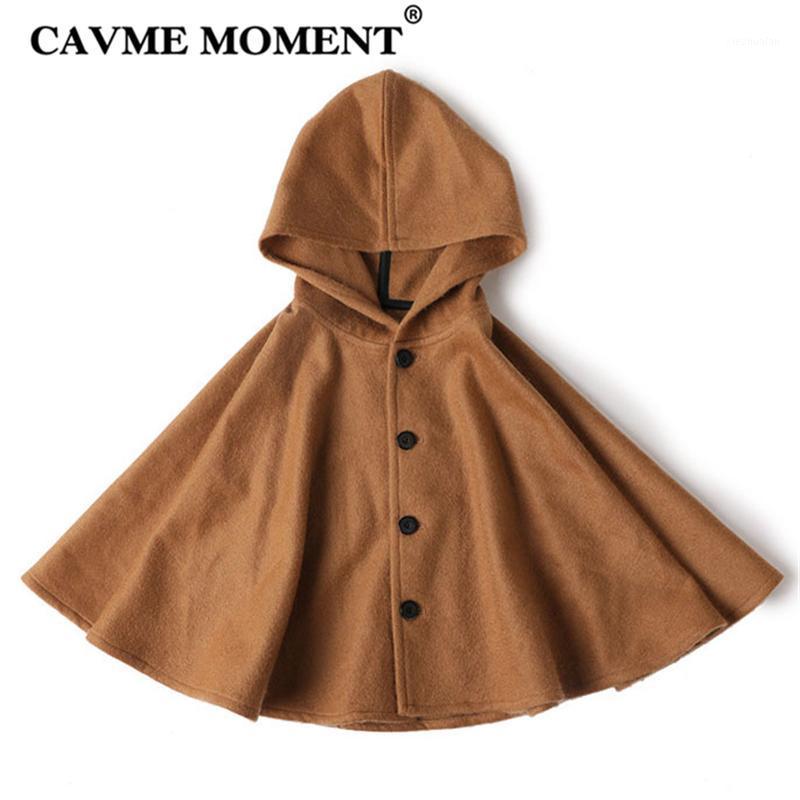 

CAVME Top Grade Pure Cashmere Poncho for Girl Boy Kids Khaki Solid Color Stole Ponchoes Coat 210g LIMITTED1, As pic