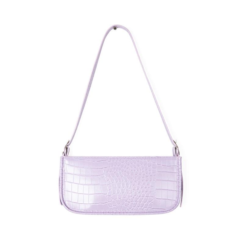 

One shoulder women's bag 2021 new Korean crocodile pattern French stick bag fashion versatile armpit handbag, Black