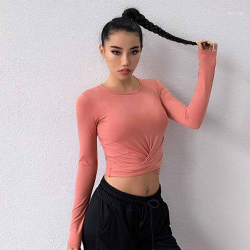 

SALSPOR Sports Yoga T Shirts Women Fitness Solid Color With Thumb Holes Slim Long Sleeve Crop Top Workout Jogging Elastics Shirt1, Black