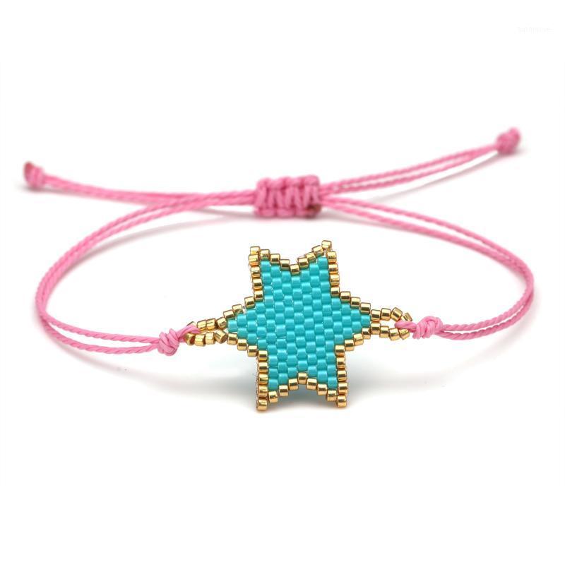 

MIYUKI Glass Seed Beads Blue Jewish Stars Handmade Bracelet Women Men 2020 New Fashion Boho Star Of David Red String Jewelry Her1