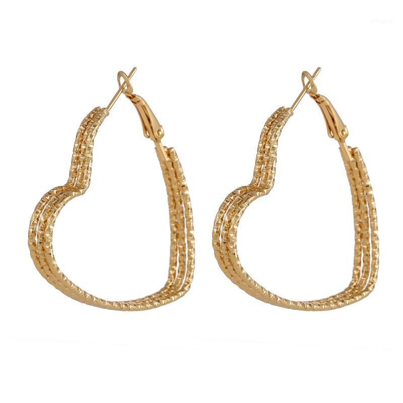

Charm Romantic Big Heart Hoop Earrings For Women Punk Simple Layered Rose Gold Metal Creole Hoops Joyas Brincos Wholesale1