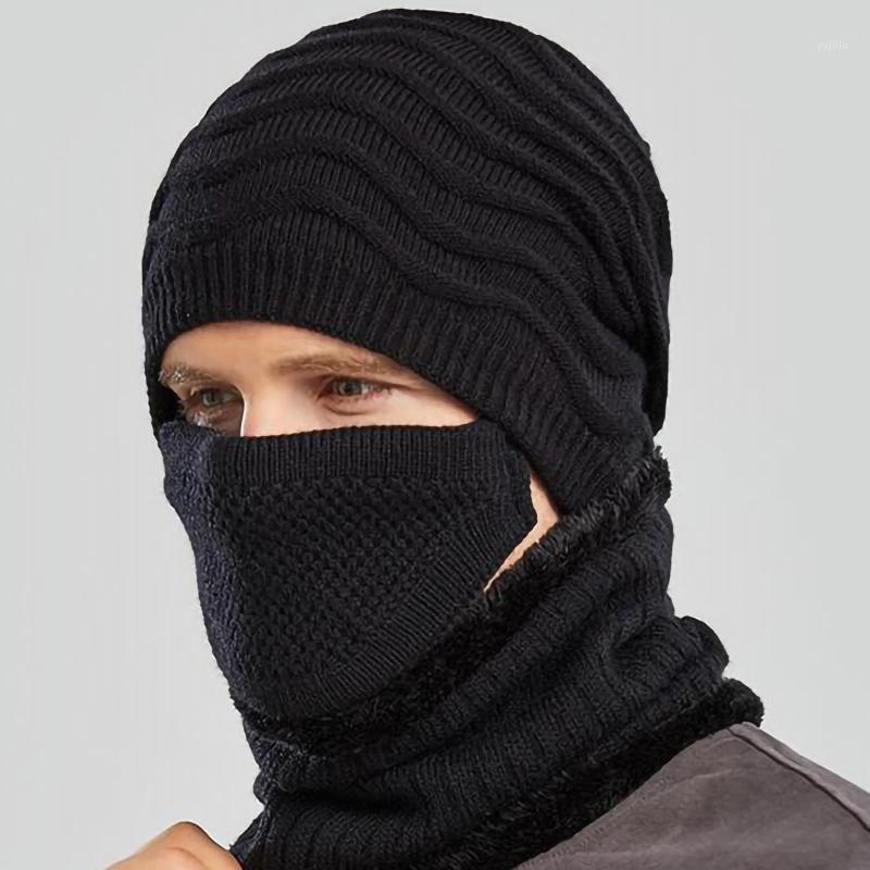 

40# Winter Windproof Thick Knitted Hat Outdoor Warm Cycling Windproof Ear Mask Wool outdoor men and women cold protection cap1