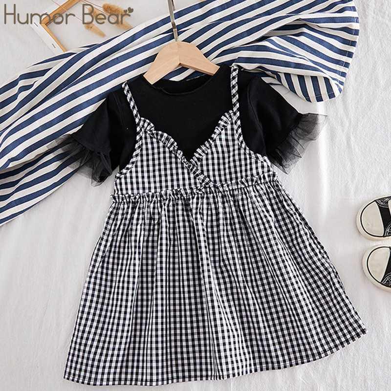 

Humor Bear Girls Dress Summer New 2020 Korean Clothes Fashion Princess Cute Lace Short Sleeve Plaid Dress Baby Girls Clothing1, 257 yellow